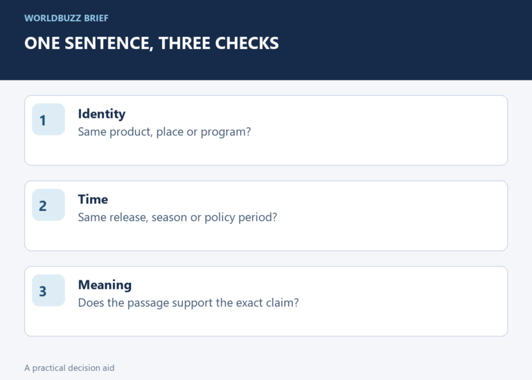 One sentence, three checks