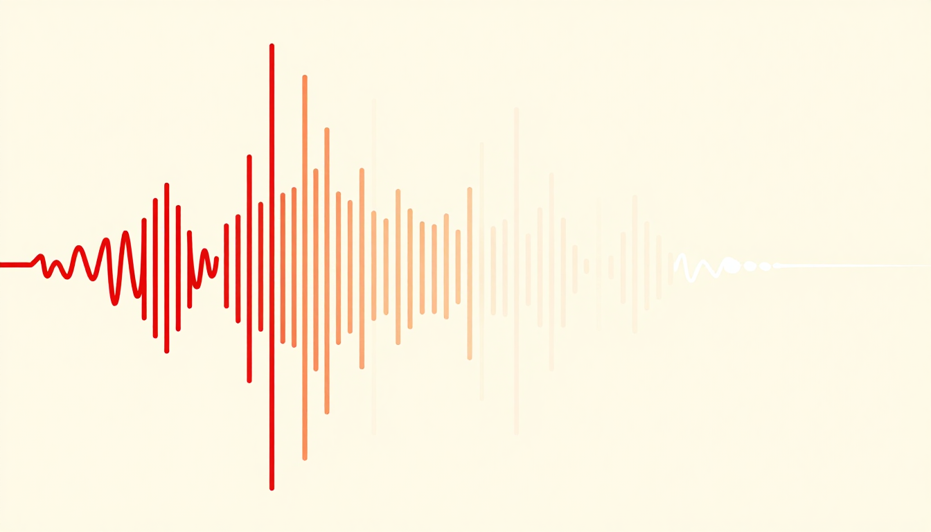 Spectral lines shift left and right against an ivory backdrop.