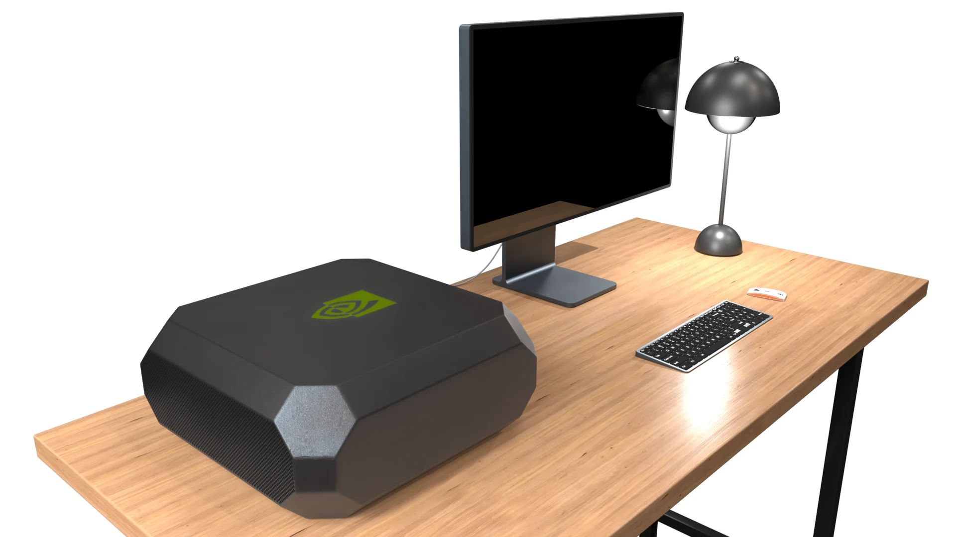 3D sketch of an NVIDIA GPU workstation designed in Sketchup and rendered in V-Ray